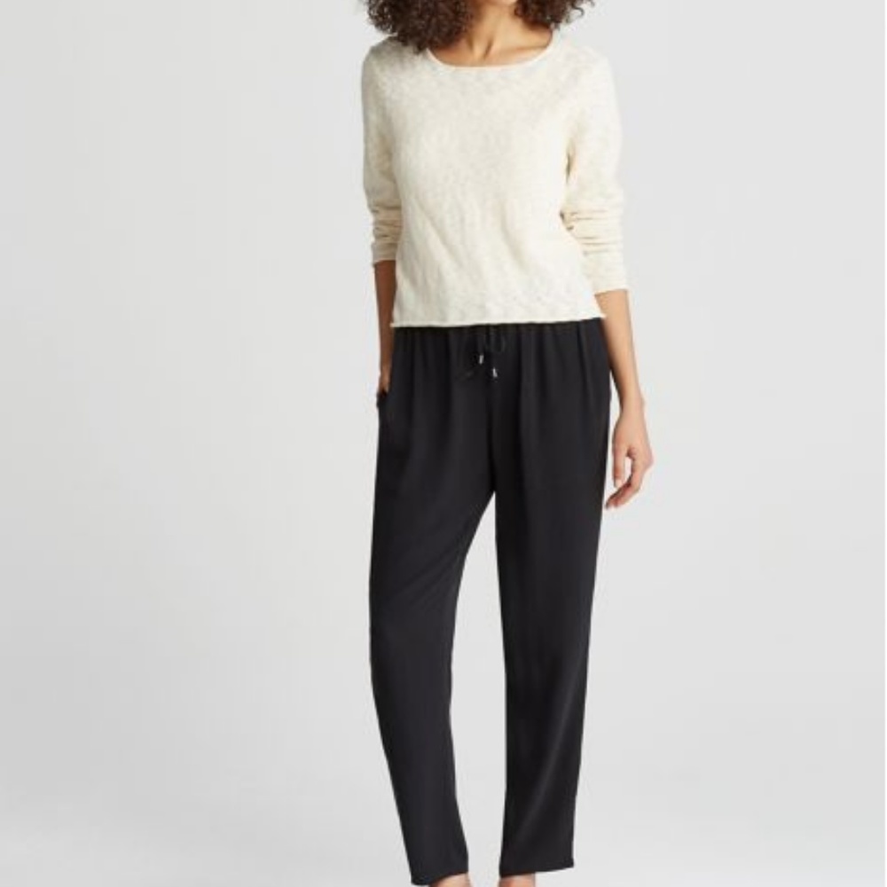 Eileen Fisher 100% silk drawstring pants